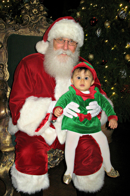 Santa with a little elf.